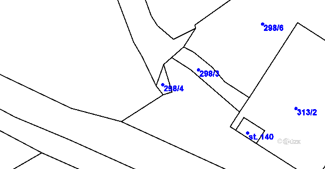 Parcela st. 298/4 v KÚ Loučovice, Katastrální mapa