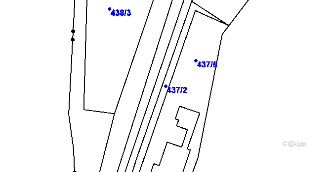 Parcela st. 437/2 v KÚ Loučovice, Katastrální mapa