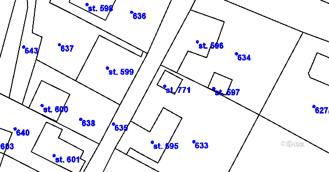 Parcela st. 771 v KÚ Loučovice, Katastrální mapa