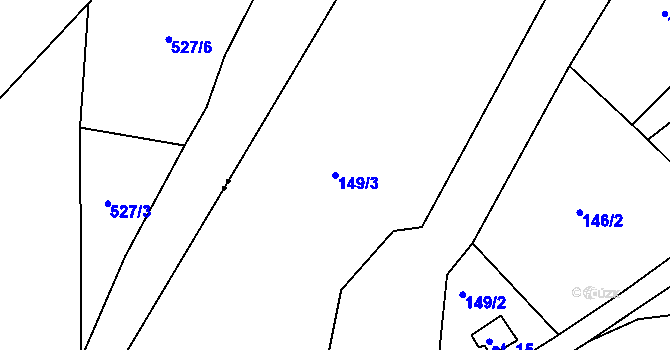 Parcela st. 149/3 v KÚ Dvorečná, Katastrální mapa