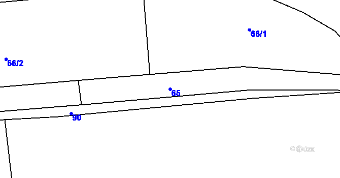 Parcela st. 65 v KÚ Louka, Katastrální mapa