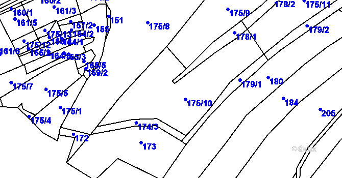 Parcela st. 175 v KÚ Louka, Katastrální mapa