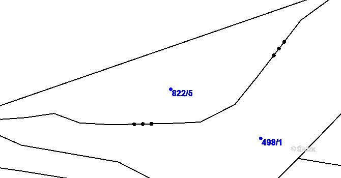 Parcela st. 822/5 v KÚ Louka, Katastrální mapa