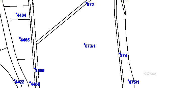 Parcela st. 873/1 v KÚ Louka, Katastrální mapa