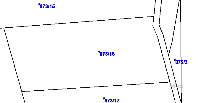 Parcela st. 873/16 v KÚ Louka, Katastrální mapa