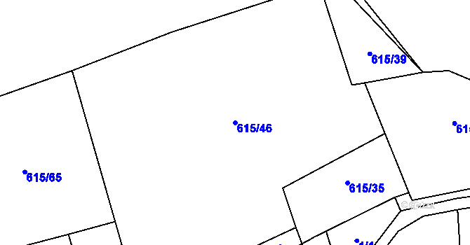 Parcela st. 615/46 v KÚ Louka, Katastrální mapa