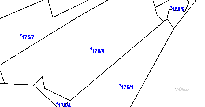Parcela st. 175/3 v KÚ Louka, Katastrální mapa