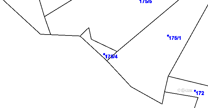 Parcela st. 175/4 v KÚ Louka, Katastrální mapa