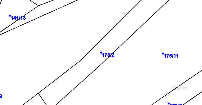Parcela st. 178/2 v KÚ Louka, Katastrální mapa