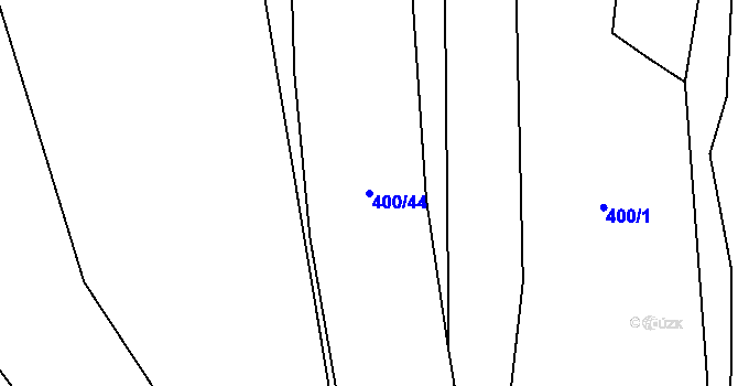 Parcela st. 400/44 v KÚ Louka, Katastrální mapa
