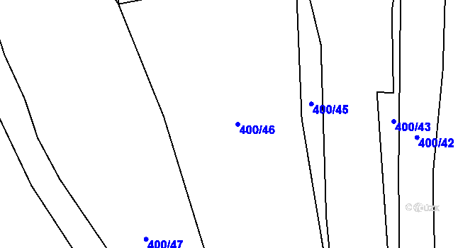 Parcela st. 400/46 v KÚ Louka, Katastrální mapa