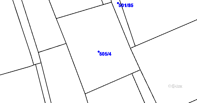 Parcela st. 505/4 v KÚ Louka, Katastrální mapa