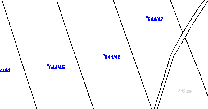 Parcela st. 644/46 v KÚ Louka, Katastrální mapa