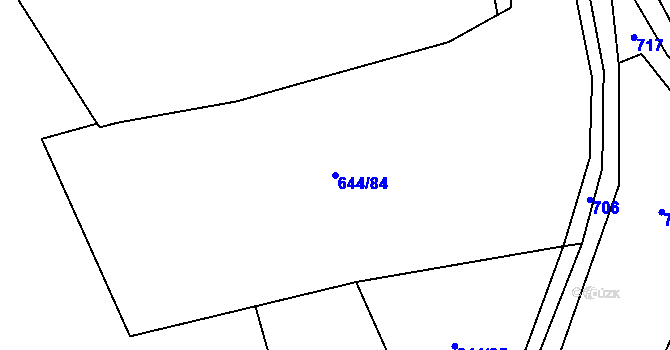 Parcela st. 644/84 v KÚ Louka, Katastrální mapa