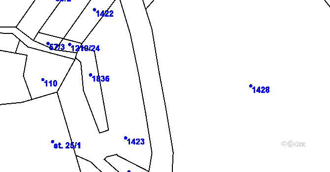 Parcela st. 1001/17 v KÚ Louka u Jemnice, Katastrální mapa