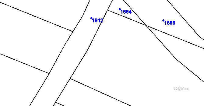 Parcela st. 1234/9 v KÚ Louka u Jemnice, Katastrální mapa