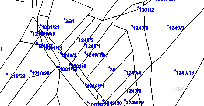 Parcela st. 37 v KÚ Louka u Jemnice, Katastrální mapa