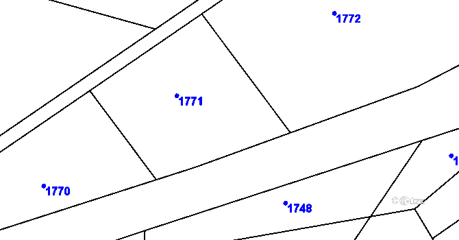 Parcela st. 771/22 v KÚ Louka u Jemnice, Katastrální mapa
