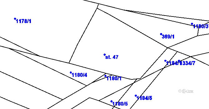 Parcela st. 47 v KÚ Louka u Jemnice, Katastrální mapa