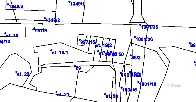 Parcela st. 48 v KÚ Louka u Jemnice, Katastrální mapa