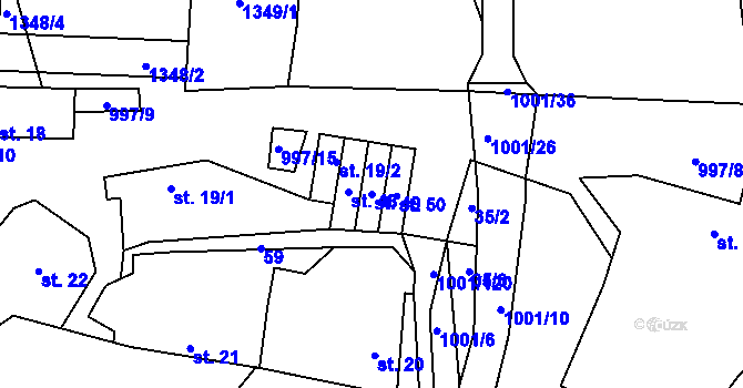 Parcela st. 49 v KÚ Louka u Jemnice, Katastrální mapa