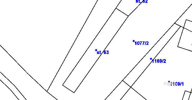 Parcela st. 63 v KÚ Louka u Jemnice, Katastrální mapa