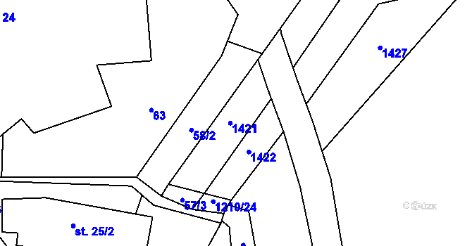 Parcela st. 57/2 v KÚ Louka u Jemnice, Katastrální mapa