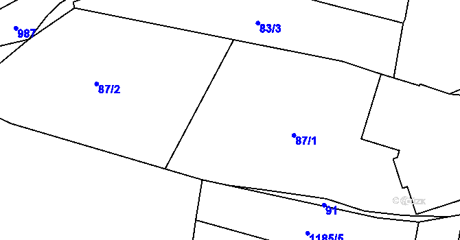 Parcela st. 87 v KÚ Louka u Jemnice, Katastrální mapa