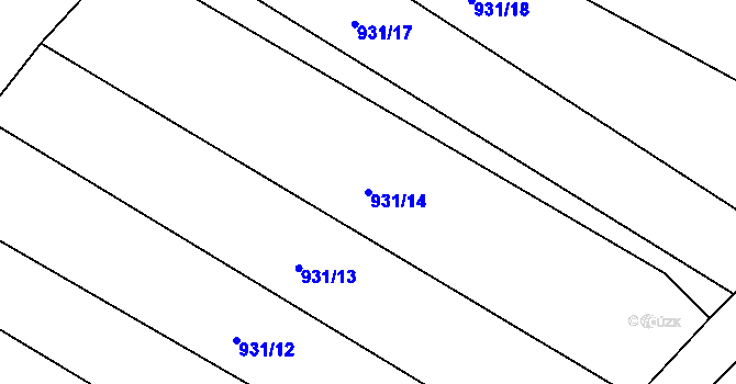Parcela st. 931/14 v KÚ Louka u Jemnice, Katastrální mapa