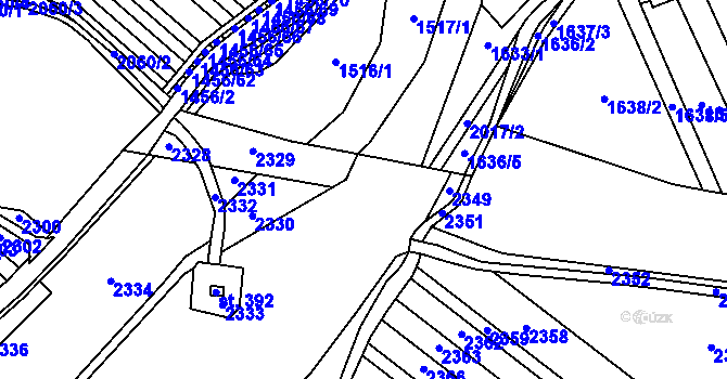 Parcela st. 2021/49 v KÚ Louka u Ostrohu, Katastrální mapa