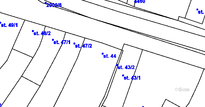 Parcela st. 44 v KÚ Louka u Ostrohu, Katastrální mapa