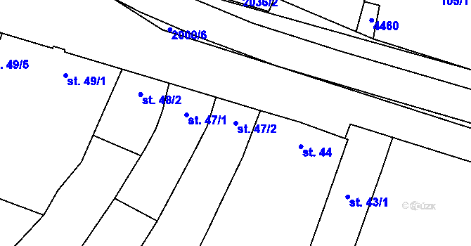 Parcela st. 47/2 v KÚ Louka u Ostrohu, Katastrální mapa