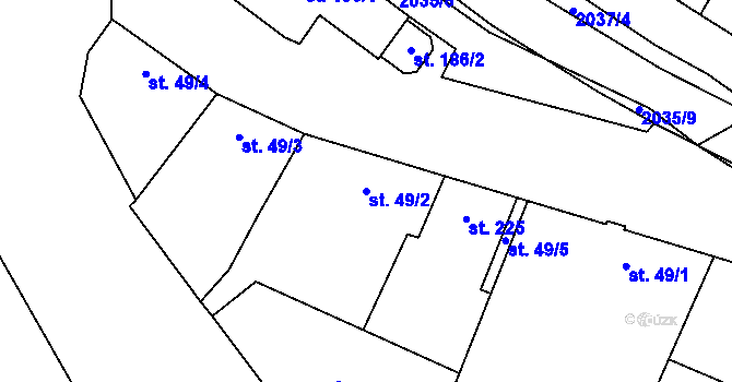 Parcela st. 49/2 v KÚ Louka u Ostrohu, Katastrální mapa