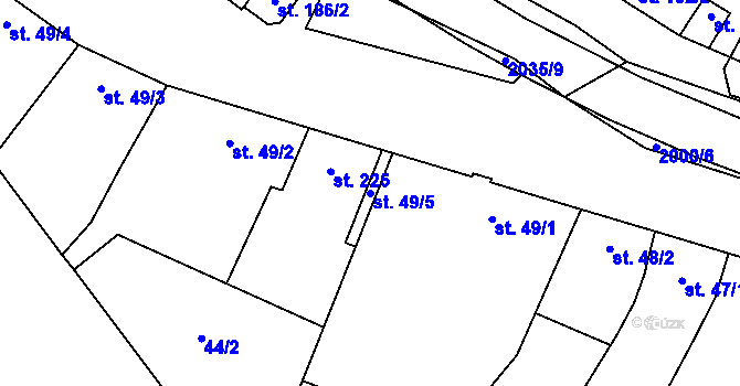 Parcela st. 49/5 v KÚ Louka u Ostrohu, Katastrální mapa