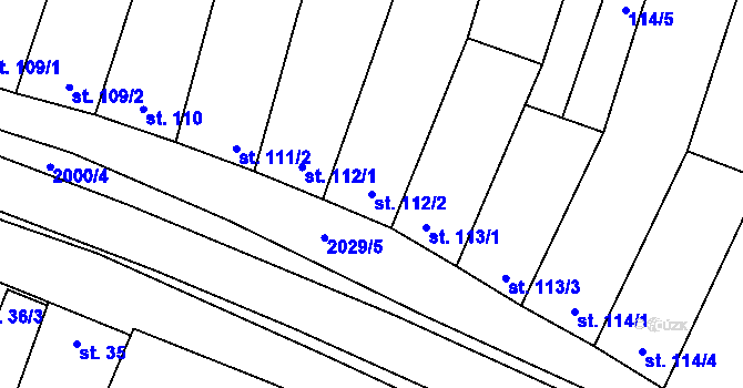 Parcela st. 112/2 v KÚ Louka u Ostrohu, Katastrální mapa