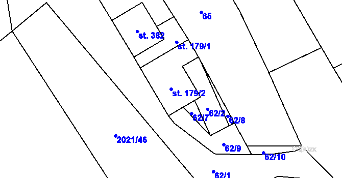 Parcela st. 179/2 v KÚ Louka u Ostrohu, Katastrální mapa