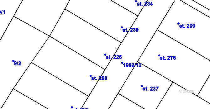 Parcela st. 226 v KÚ Louka u Ostrohu, Katastrální mapa