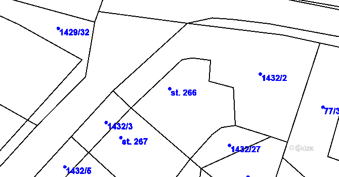 Parcela st. 266 v KÚ Louka u Ostrohu, Katastrální mapa
