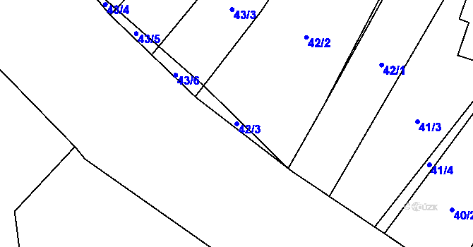 Parcela st. 42/3 v KÚ Louka u Ostrohu, Katastrální mapa