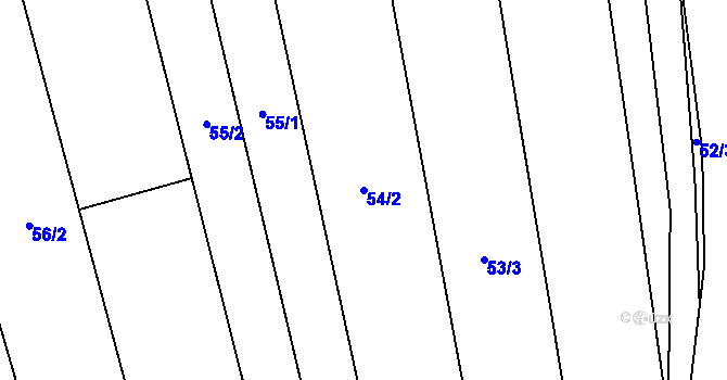 Parcela st. 54/2 v KÚ Louka u Ostrohu, Katastrální mapa