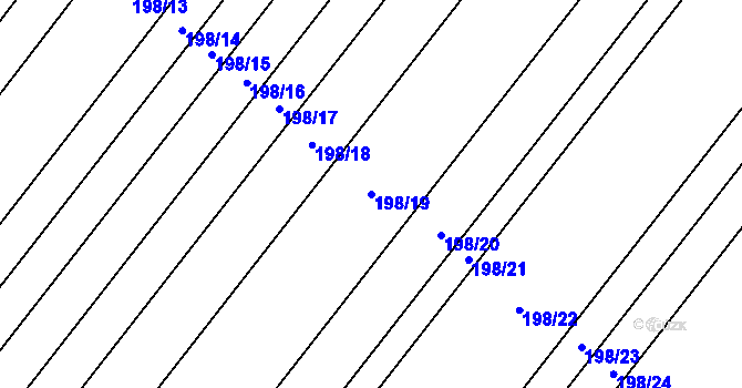 Parcela st. 198/19 v KÚ Louka u Ostrohu, Katastrální mapa