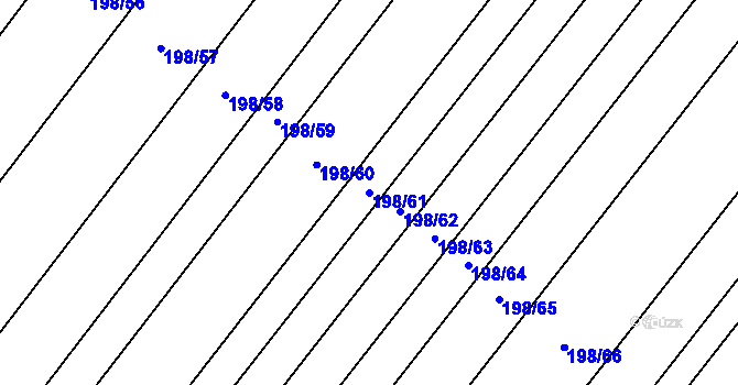 Parcela st. 198/61 v KÚ Louka u Ostrohu, Katastrální mapa