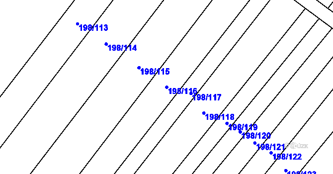 Parcela st. 198/116 v KÚ Louka u Ostrohu, Katastrální mapa