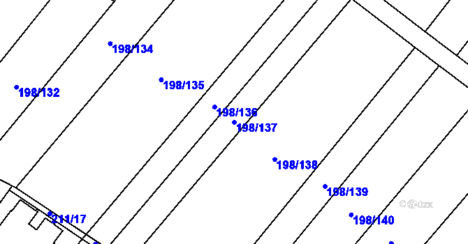 Parcela st. 198/137 v KÚ Louka u Ostrohu, Katastrální mapa