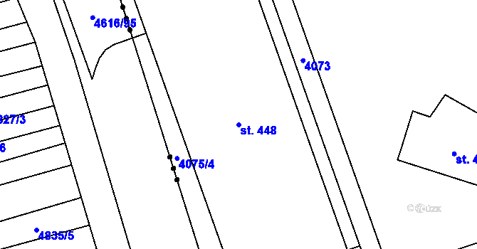 Parcela st. 448 v KÚ Louka u Ostrohu, Katastrální mapa