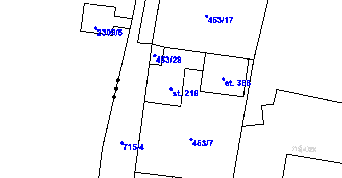 Parcela st. 218 v KÚ Louka u Litvínova, Katastrální mapa