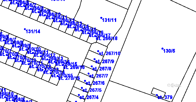Parcela st. 267/10 v KÚ Louka u Litvínova, Katastrální mapa