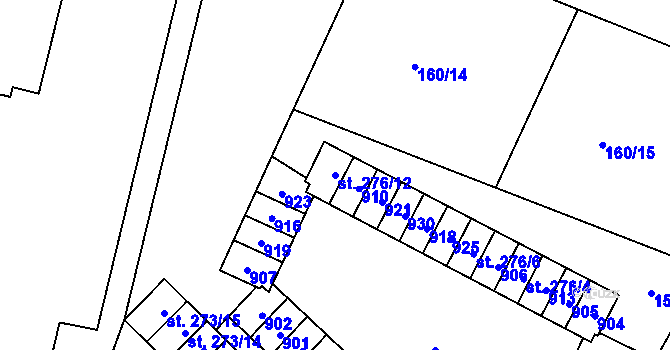 Parcela st. 276/12 v KÚ Louka u Litvínova, Katastrální mapa