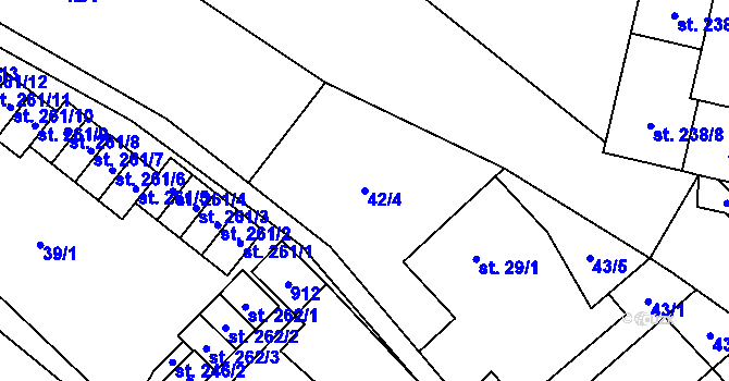 Parcela st. 42/4 v KÚ Louka u Litvínova, Katastrální mapa