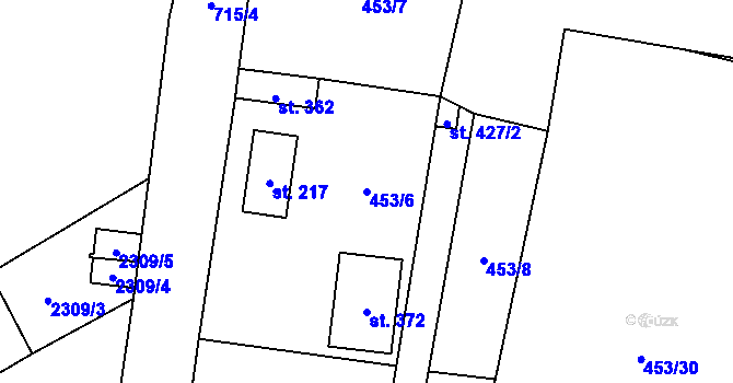 Parcela st. 453/6 v KÚ Louka u Litvínova, Katastrální mapa